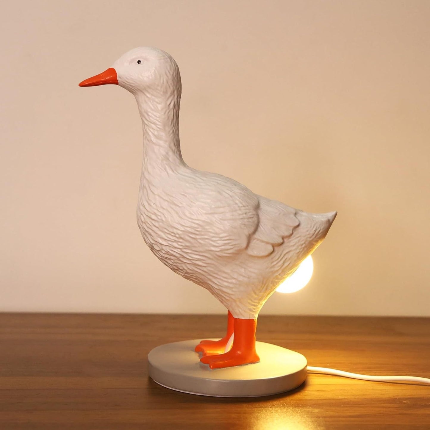 Realistic Resin Chicken Lamp with LED Egg Bulb
