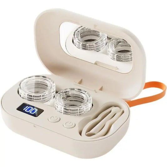 Ultrasonic Contact Lens Cleaner with Mirror