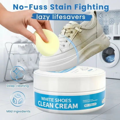 Multipurpose White Shoe Cleaner Cream With Sponge