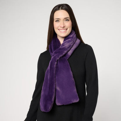 Faux Fur Scarf With Hidden Zipper Pocket