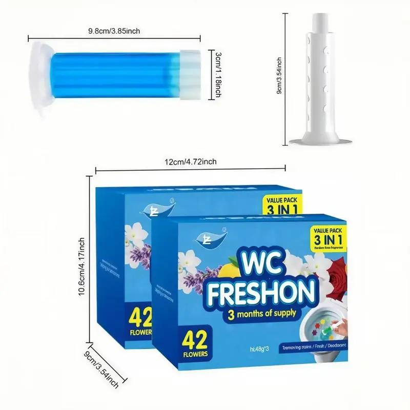 42 Flowers Toilet Gel Stamp 3Pack - 6 Scents Long Lasting Deodorizer