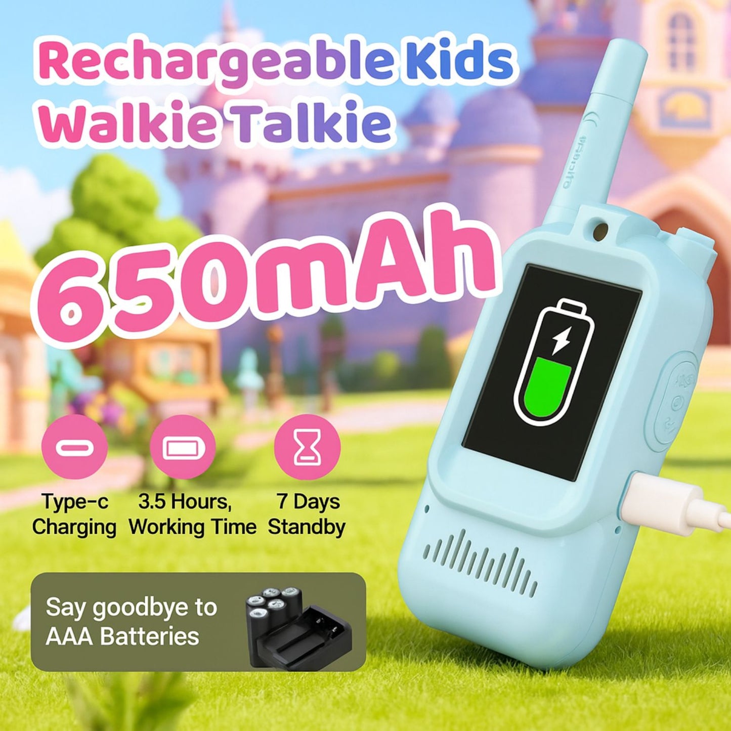 Kids'  Video Walkie-Talkie – 2-Pack HD Intercom for Playful, Secure Communication
