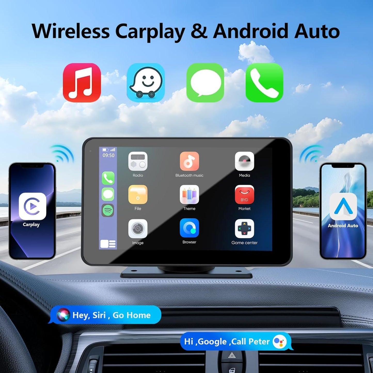 🔥Upgraded Wireless CarPlay Screen for Andriod & Iphone 🚚Free Shipping