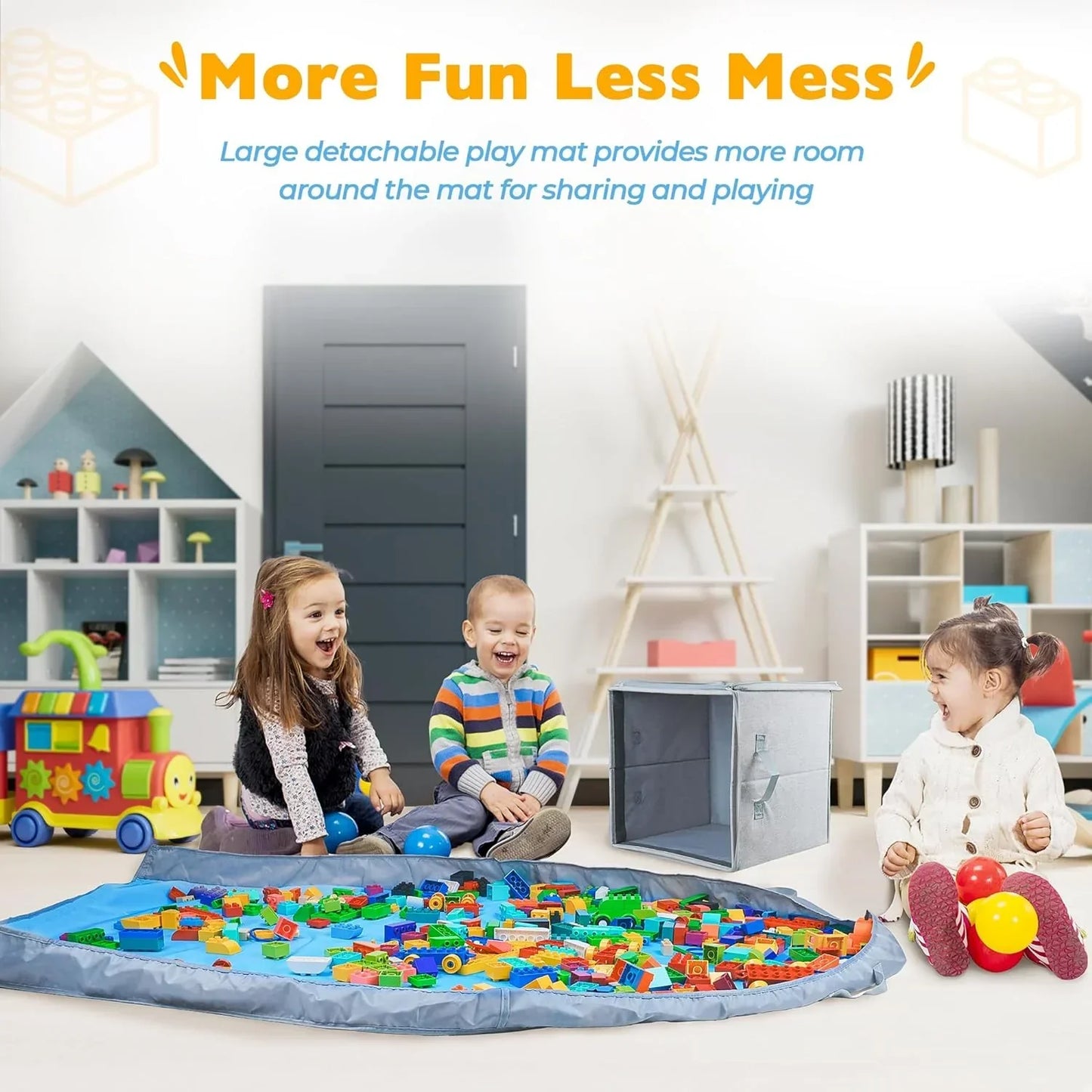 Stackable and Foldable Cube Toy Organizer and Storage Bin