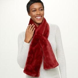 Faux Fur Scarf With Hidden Zipper Pocket