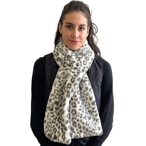 Faux Fur Scarf With Hidden Zipper Pocket