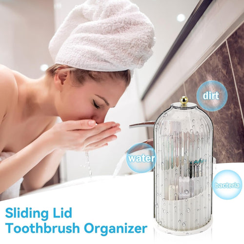 📢📢50%  OFF !! ⏰ Sliding Lid Toothbrush Organizer