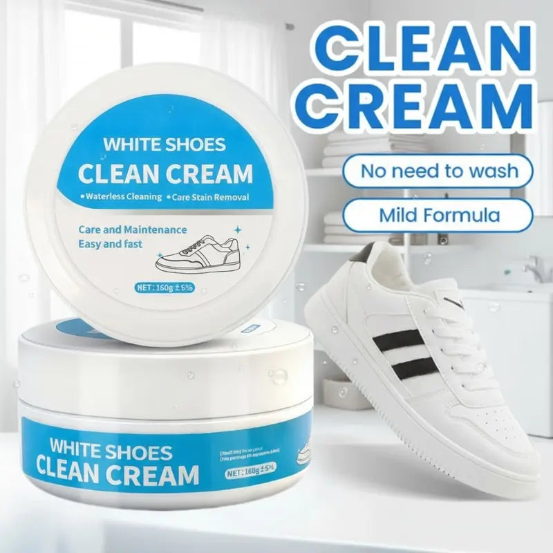 Multipurpose White Shoe Cleaner Cream With Sponge